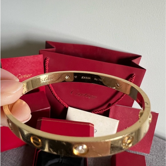 Authentic Cartier Love Lock w/ 4 diamonds - Picture 5 of 9